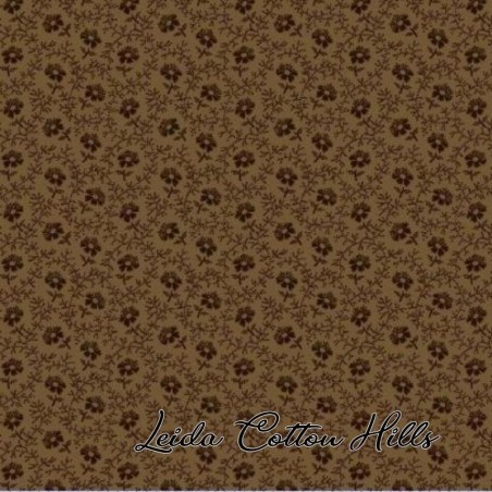 Tela trasera patchwork florecitas chocolate ∙ Leida Cotton Hills