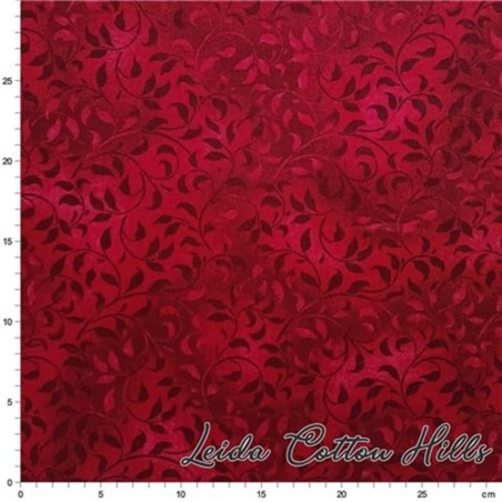 Tela trasera patchwork hojas en tonos rojos DESCUENTO -20%