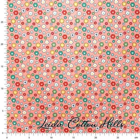 Tela trasera patchwork florecitas de colores