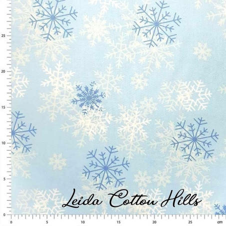 Tela trasera patchwork con copos de nieve