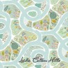 Tela trasera para patchwork infantil con carreteras y casas ∙ Leida Cotton Hills