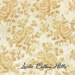 Tela trasera para patchwork tono sobre tono con estampado de rosas en tonos beige ∙ Leida Cotton Hills